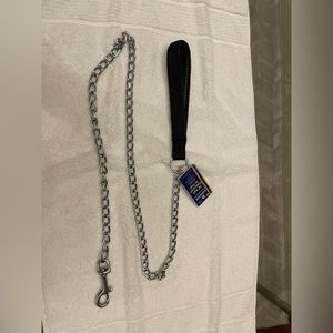 Steel chain dog leash 48”